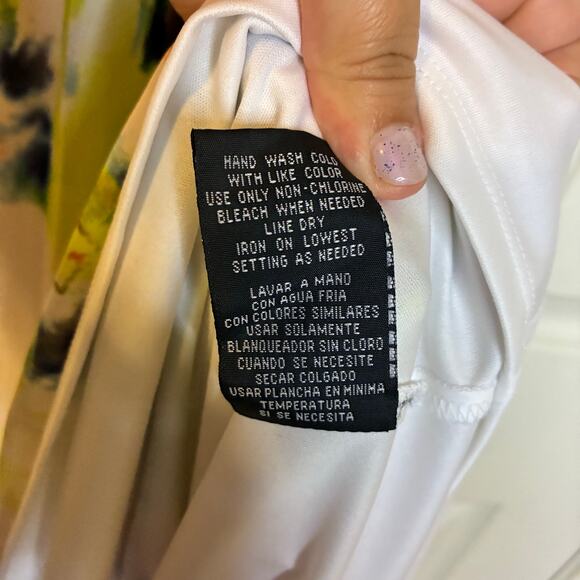 Be by Chetta B Maxi Halter Abstract Multicolor Chiffon Dress US 18 Lined Gown - Picture 10 of 10